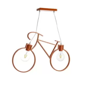 Bike Pendant Ceiling Light, Orange