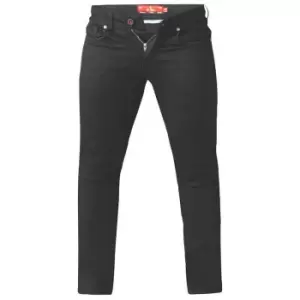 Duke Mens Claude Slim Fit Stretch Jeans (38R) (Black)