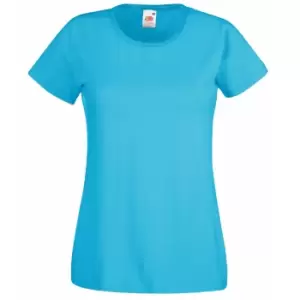 Fruit Of The Loom Ladies/Womens Lady-Fit Valueweight Short Sleeve T-Shirt (2XL) (Azure Blue)