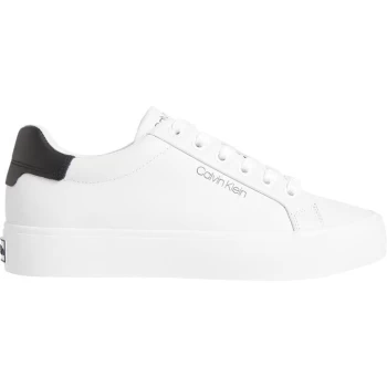 Calvin Klein Vulcanised Leather Trainers - White 0K6