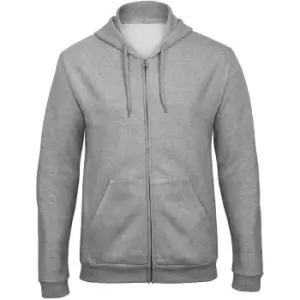 B&C Adults Unisex ID.205 50/50 Full Zip Hooded Sweatshirt (XS) (Heather Grey)