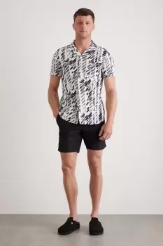 Black Plain Crinkle Swim Short