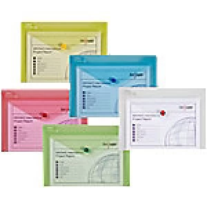 Snopake File Wallet Assorted Polypropylene 25 x 18.5cm 5 Pieces