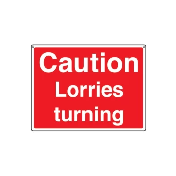 General Construction Lorries Turning Rigid PVC Sign - 600 X 450MM