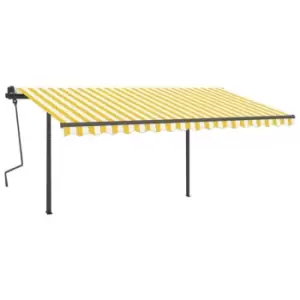 Vidaxl Manual Retractable Awning With LED 4X3 M Yellow And White