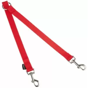 Double Dog Pet Lead Leash Splitter Coupler with Clip for Collar Harness - Red - Bunty