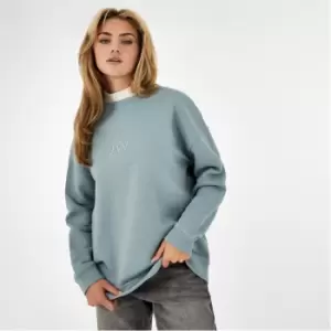 Jack Wills Circle Embroidered Longline Sweatshirt - Green