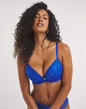 Boux Avenue Mollie Lace Plunge Bra Blue