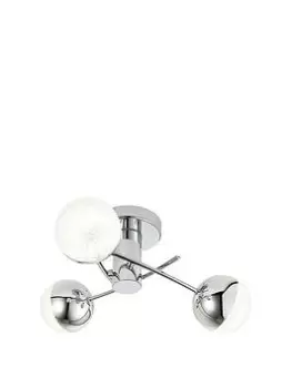 Spa Rhodes LED 5 Light Ceiling Light 15W Cool White Crackle Effect and Chrome