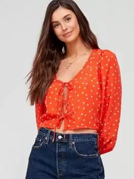 Levis Tie Front Blouse - Red