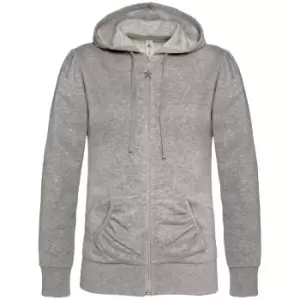 B&C Wonder Women Full Zip Hooded Sweatshirt / Hoodie (XS) (Heather Grey)