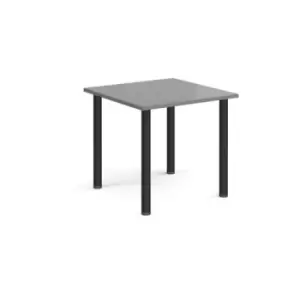 Rectangular Black radial leg meeting table 800mm x 800mm - onyx grey