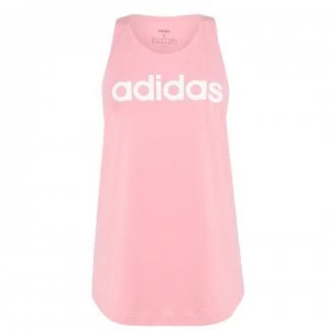 adidas Womens Essentials Linear Loose Tank Top - GloryPink/White