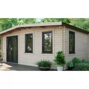 Power Sheds 12 x 18ft Left Hand Door Apex Chalet Log Cabin