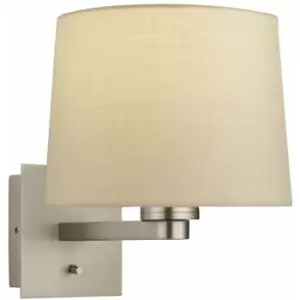 Loops - Wall Light Matt Nickel Plate & Taupe Fabric 60W E27 gls Dimmable e10311