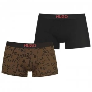 Hugo Boss 2 Pack Trunks Black/Khaki Size L Men