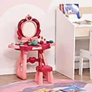 Homcom Kids Magical Dressing Table 36 Pieces Red and Pink