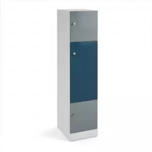 Flux 1700mm high lockers with three doors larger middle door - cam