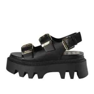 Buffalo Platform Flora Sandal - Black