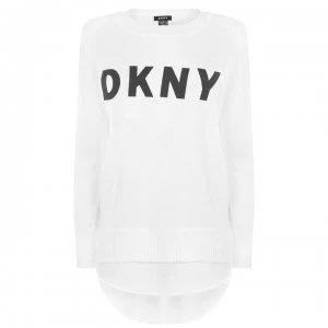 DKNY Layered Logo Sweater - IVORY/BLACK