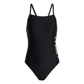 adidas Thin Straps Branded Swimsuit Womens - Black