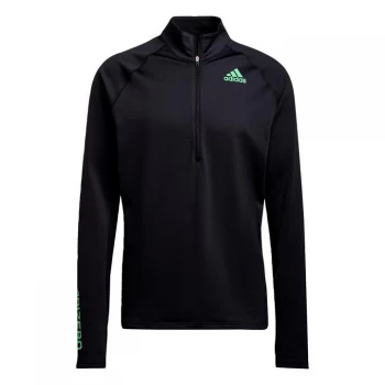 adidas Adizero Warm half Zip Long-Sleeve Top Mens - Black