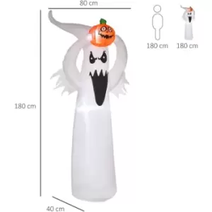 HOMCOM LED Floating Ghost Pumpkin Halloween Decoration Mains Powered Vivid 6FT