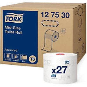 Tork Toilet Rolls T6 Advanced 2 Ply 27 Rolls of 320 Sheets