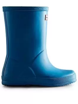 Hunter First Original Classic Wellington Boot, Blue, Size 7 Younger