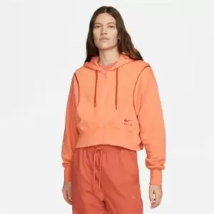 Nike Air Womens Full-Zip Fleece Hoodie - Orange