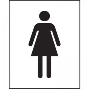 Female Symbol&rsquo; Sign; Self-Adhesive Vinyl; 125mm x 200mm