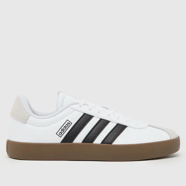 adidas vl court 3.0 trainers in white & black