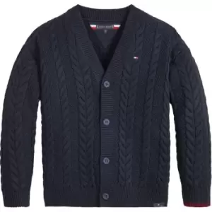 Tommy Hilfiger Essential Cable Cardigan - Blue