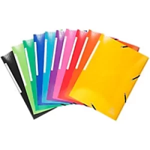 Iderama Elasticated 3 Flap Folder A4, 600gsm, Assorted, Pack of 25