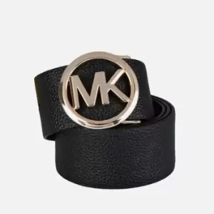 Michael Kors Womens Reversible Pebble Belt - Black/Brown/Gold - M