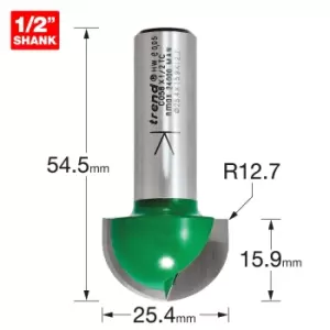 Trend CRAFTPRO Radius Router Cutter 25.4mm 15.9mm 1/2"