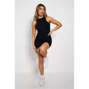 I Saw It First Black Ribbed Racer Bodycon Mini Dress - Black