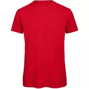 B&C Mens Favourite Organic Cotton Crew T-Shirt (S) (Red)