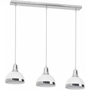 Premier Housewares - Jasper White Shade and Chrome Pendant Light