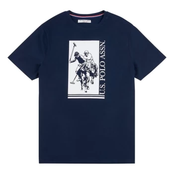 US Polo Assn Block Print T Shirt - Blue