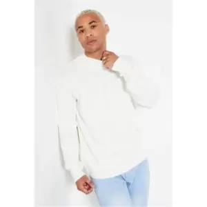 I Saw It First Cream Rib Detail Roll Neck Jumper - White