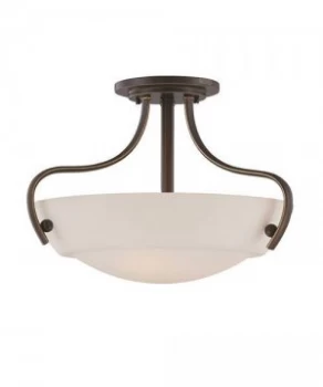 3 Light Semi Flush Ceiling Light Palladian Bronze, E27