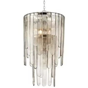 Fenwater 9 Light Pendant Polished Nickel, Glass