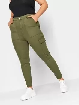 Yours Cargo Ava Khaki, Green, Size 24, Women