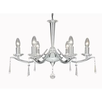 Searchlight Lighting - Searchlight Arabelle - 6 Light Multi Arm Ceiling Pendant Chrome with Crystals, E14