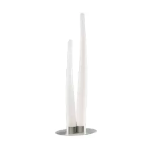 Estalacta Table Lamp 2 Light Indoor, Silver/Opal White