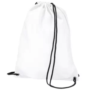 BagBase Budget Water Resistant Sports Gymsac Drawstring Bag (11L) (Pack of 2) (One Size) (White)