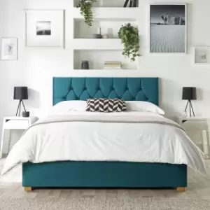 CL Boutique Velvet Kingsize Ottoman Bedframe - Emerald