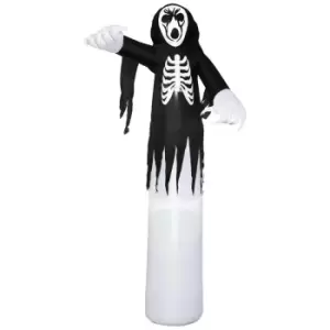 Homcom 12ft Inflatable Halloween Skeleton Ghost Blow-up Outdoor Display W/ Disco Light
