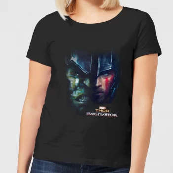 Marvel Thor Ragnarok Hulk Split Face Womens T-Shirt - Black